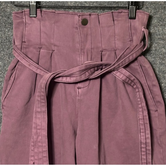 Universal Thread Paperbag Waist Belted Cropped Pants Mauve Women's Size‎ 00 - Picture 2 of 6